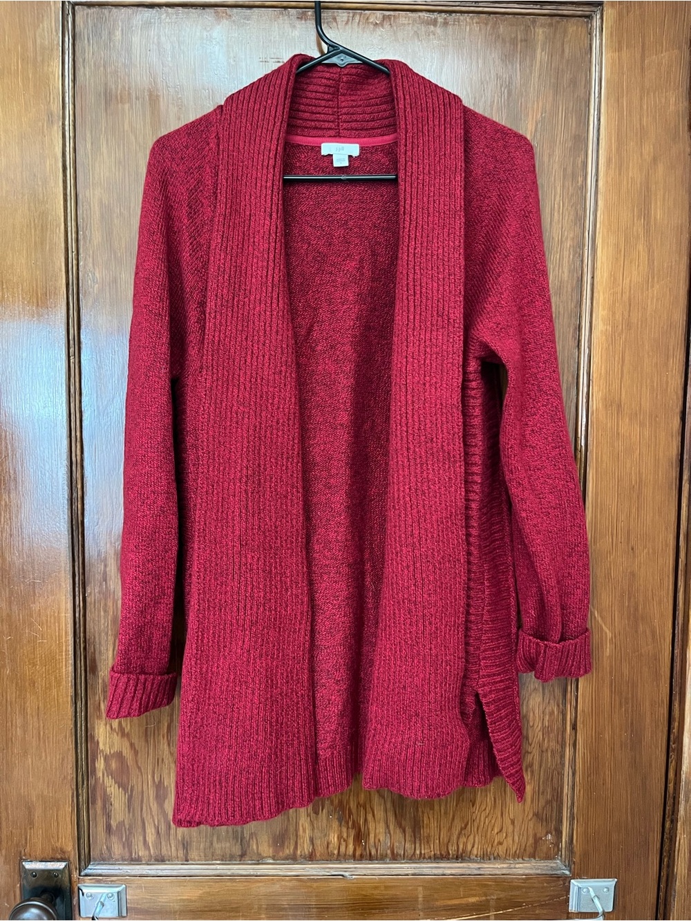 J. Jill Open-Front Red Women's Cardigan Sweater